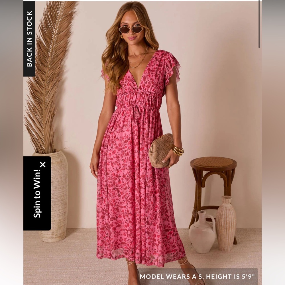Vici Pink Floral Maxi Dress